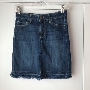 Paige Elaina Denim Jean Skirt with Frayed Hem
